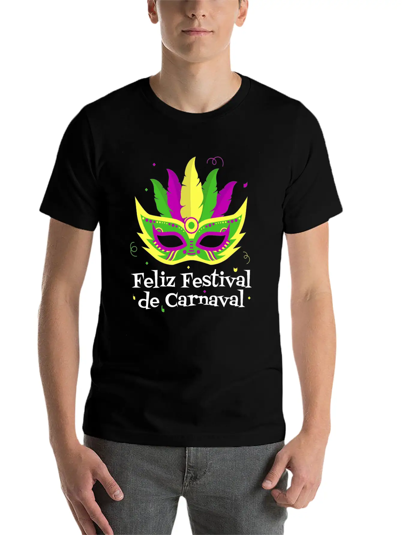 Feliz Festival De Carnaval Basic Graphic T-Shirt ¨C Daily Comfort In Soft Cotton