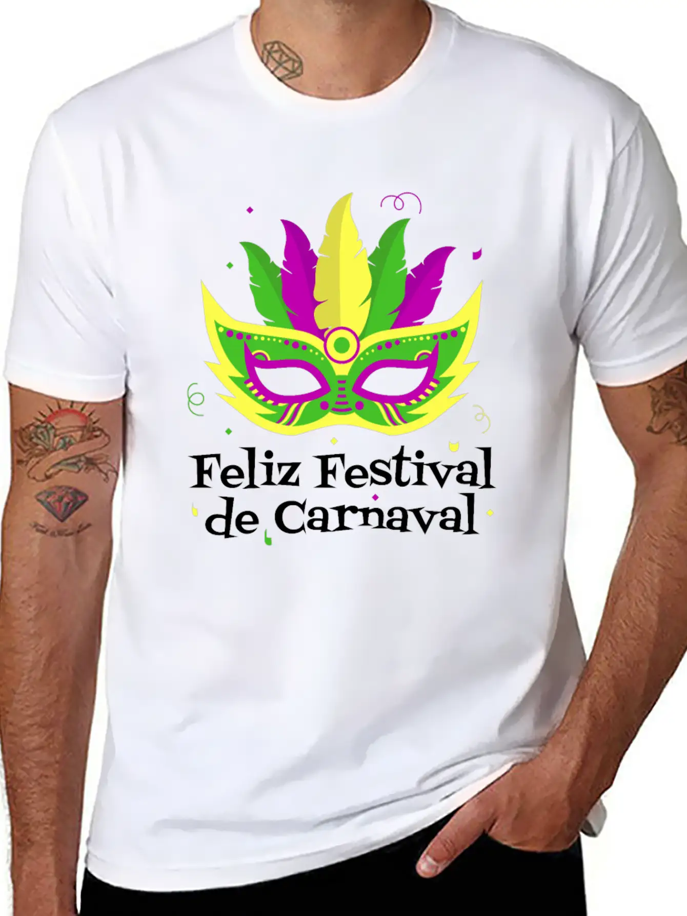 Feliz Festival De Carnaval Basic Graphic T-Shirt ¨C Daily Comfort In Soft Cotton