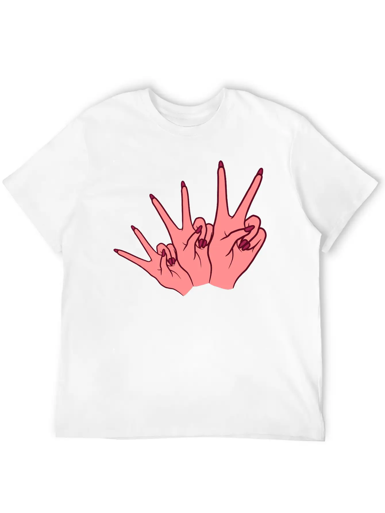 Feminism Victory Hand Sign Essential Cotton Tee For Daily Outfits ¨C Unisex Style