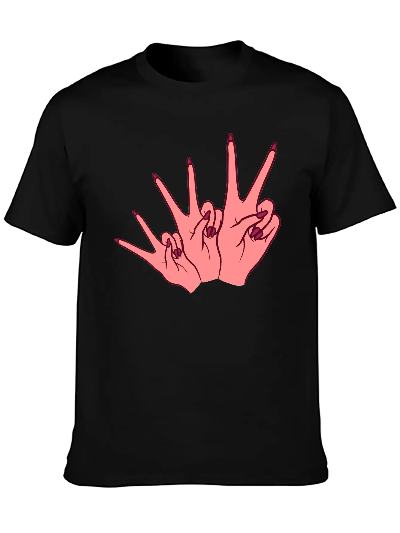 Feminism Victory Hand Sign Essential Cotton Tee For Daily Outfits ¨C Unisex Style