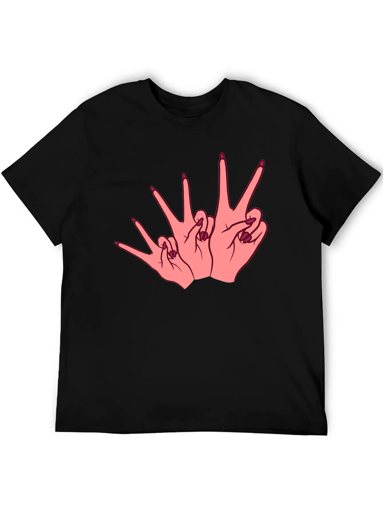 Feminism Victory Hand Sign Essential Cotton Tee For Daily Outfits ¨C Unisex Style