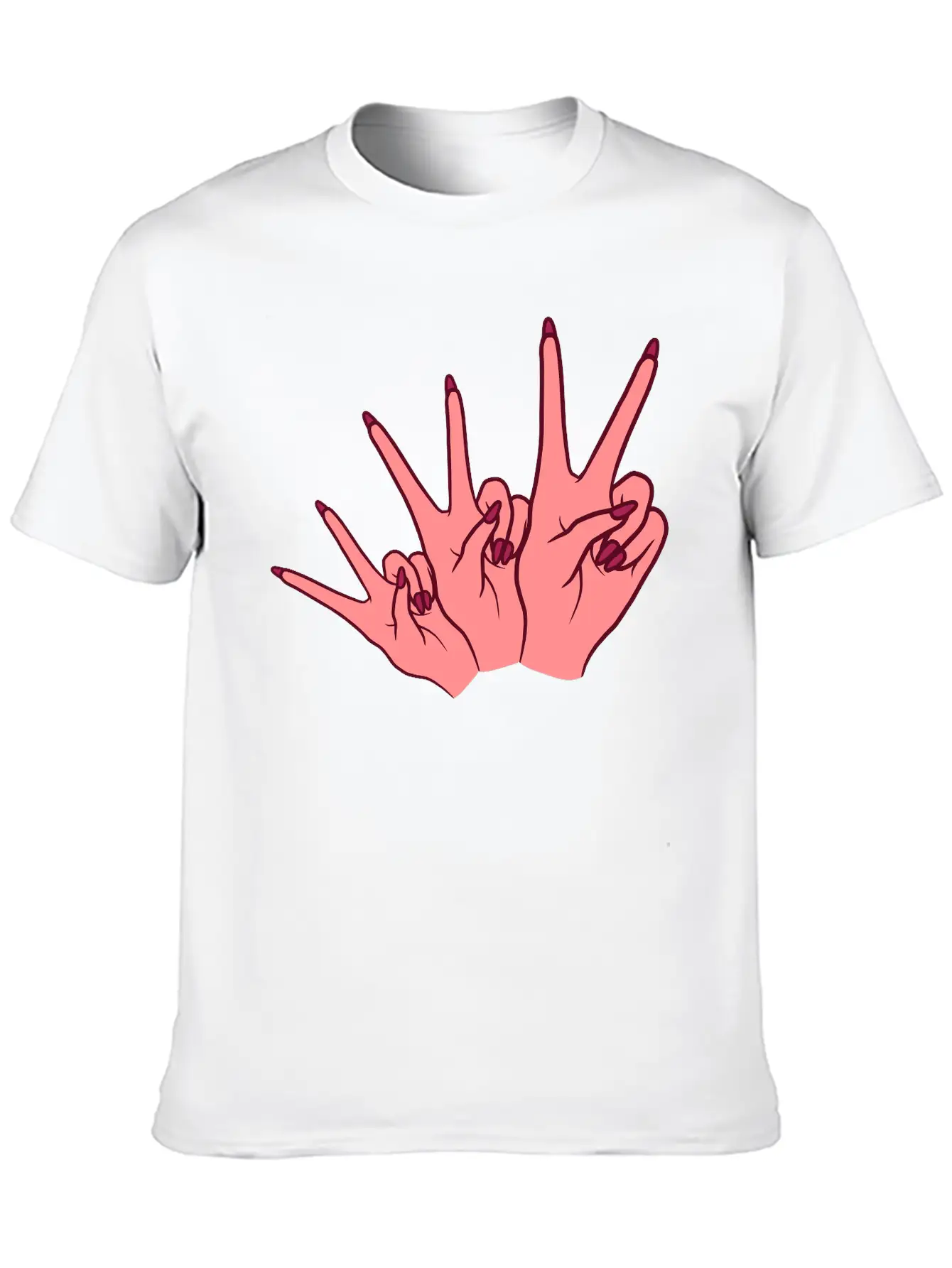 Feminism Victory Hand Sign Essential Cotton Tee For Daily Outfits ¨C Unisex Style