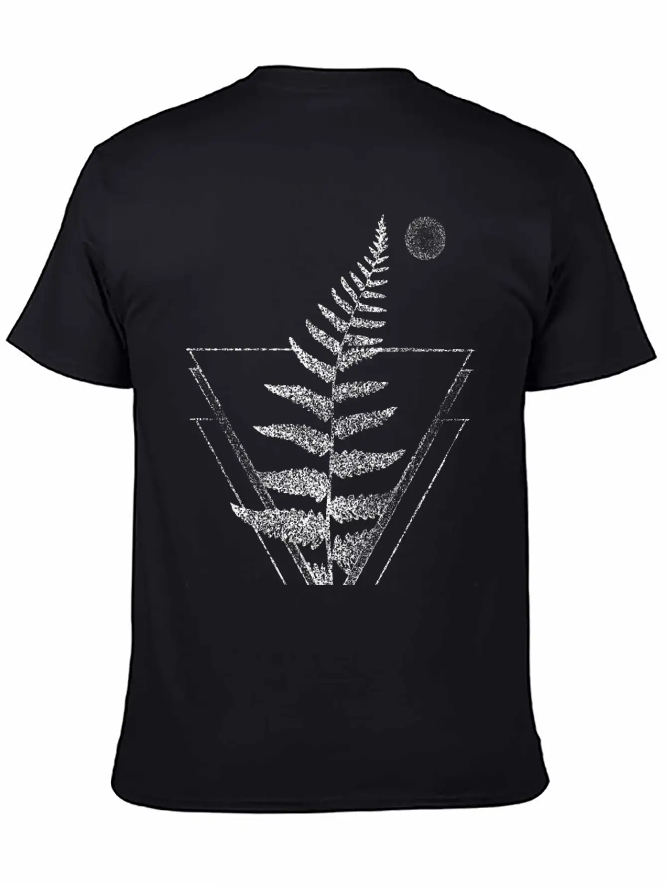 Fern And Moon Traingle Tattoo Basic Graphic T-Shirt ¨C Daily Comfort In Soft Cotton