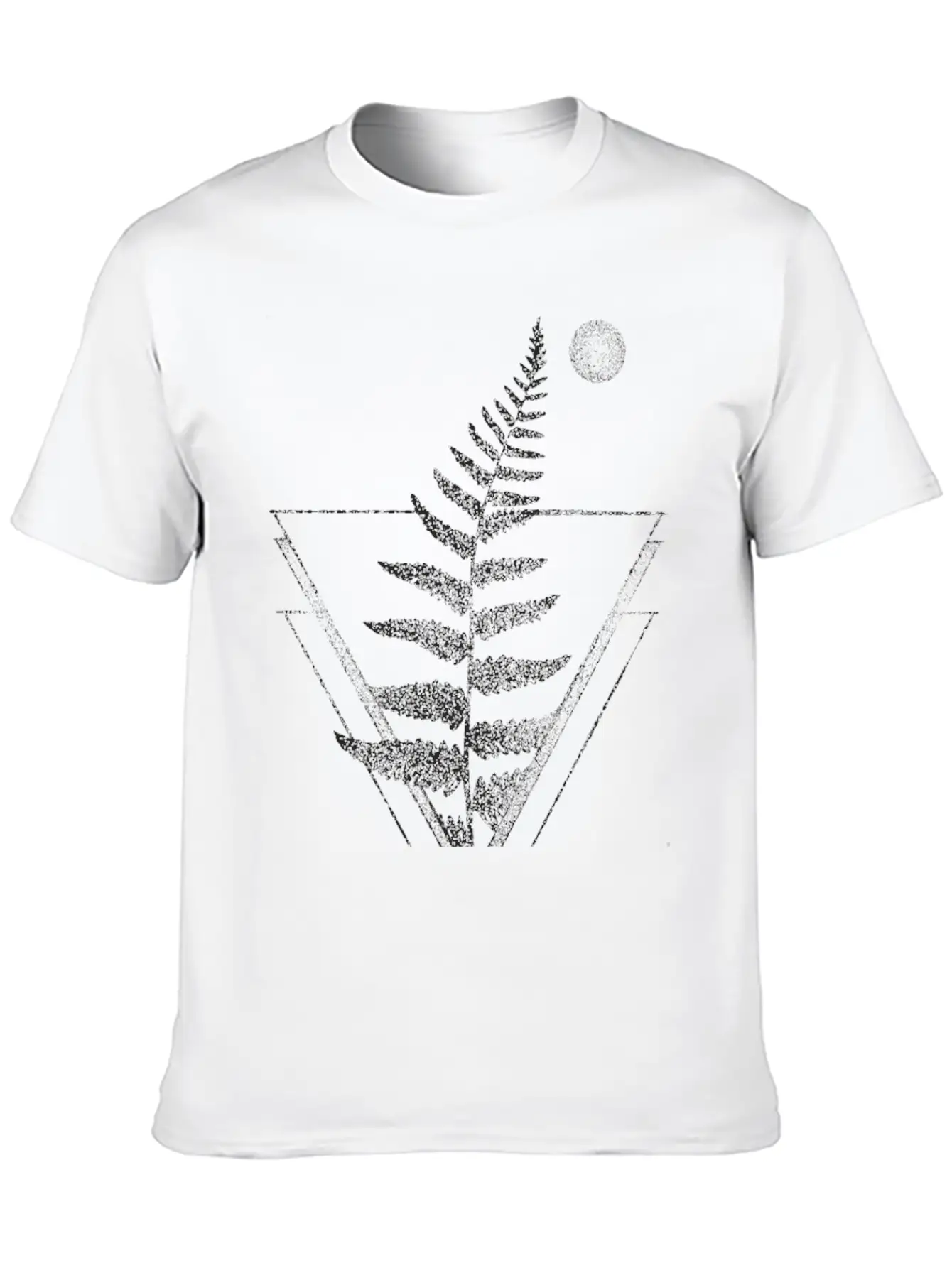 Fern And Moon Traingle Tattoo Basic Graphic T-Shirt ¨C Daily Comfort In Soft Cotton