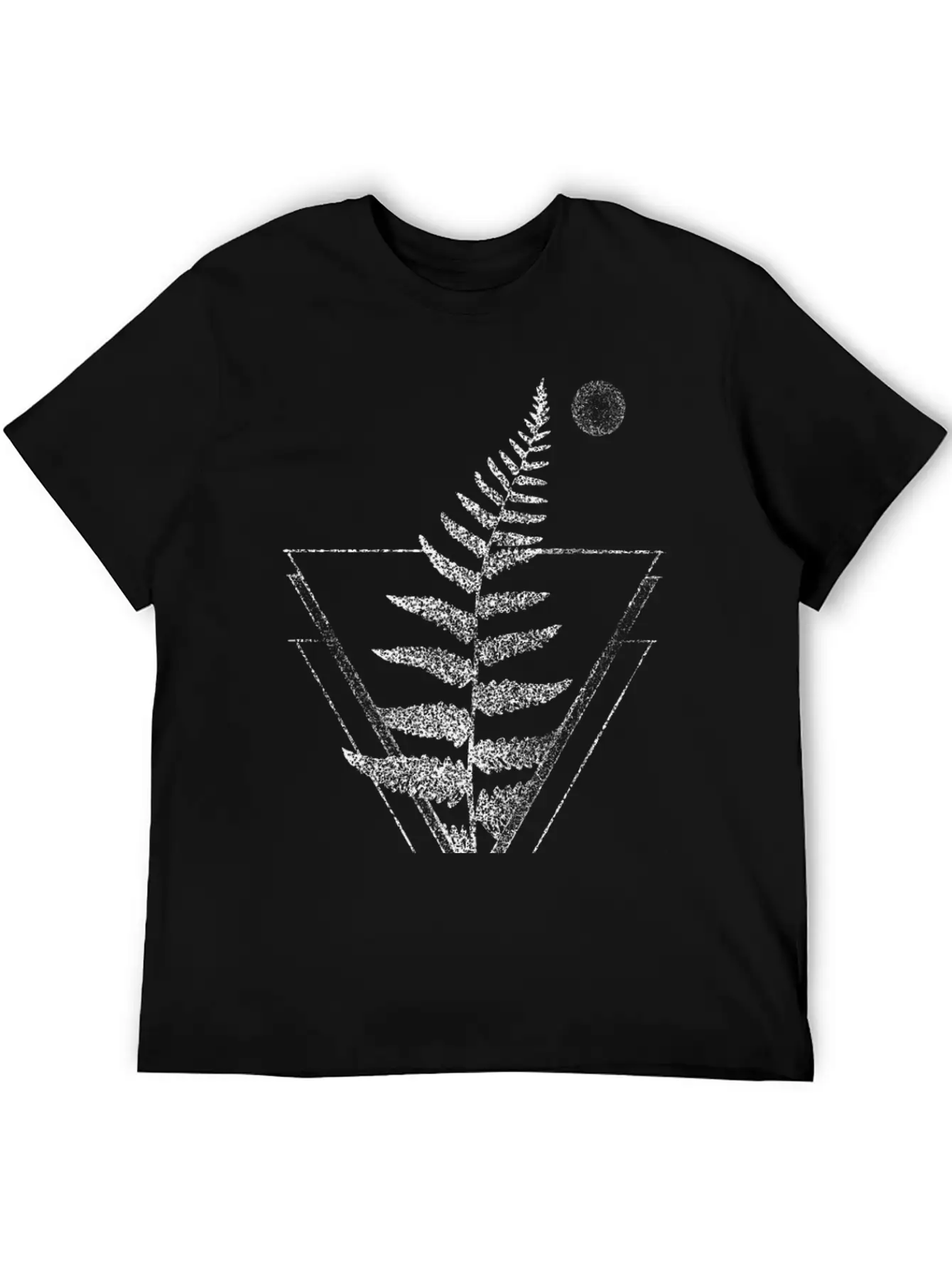 Fern And Moon Traingle Tattoo Basic Graphic T-Shirt ¨C Daily Comfort In Soft Cotton