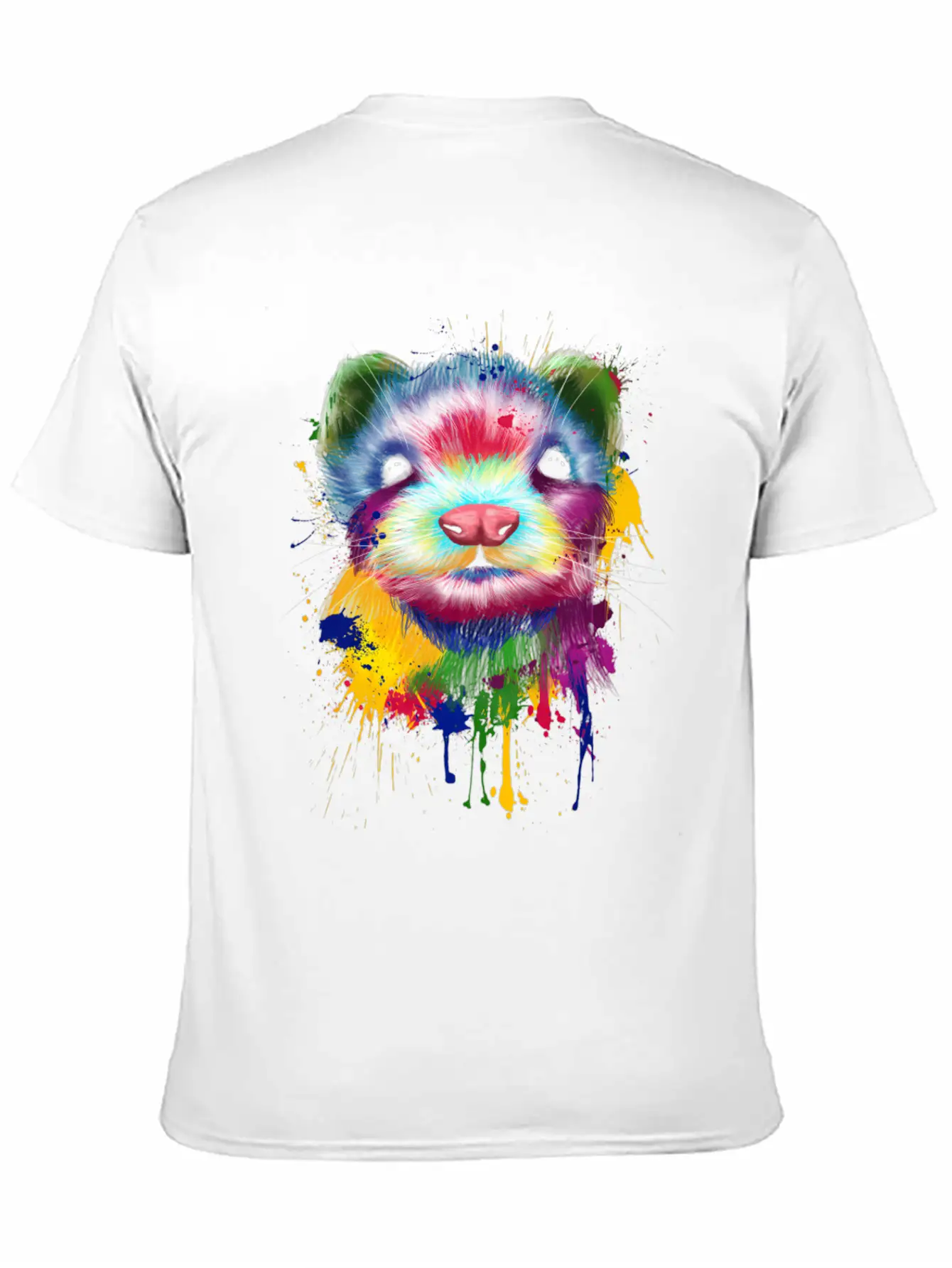 Ferret Artwork Face Hand Painting Splash Pet Polec Basic Graphic T-Shirt ¨C Daily Comfort In Soft Cotton