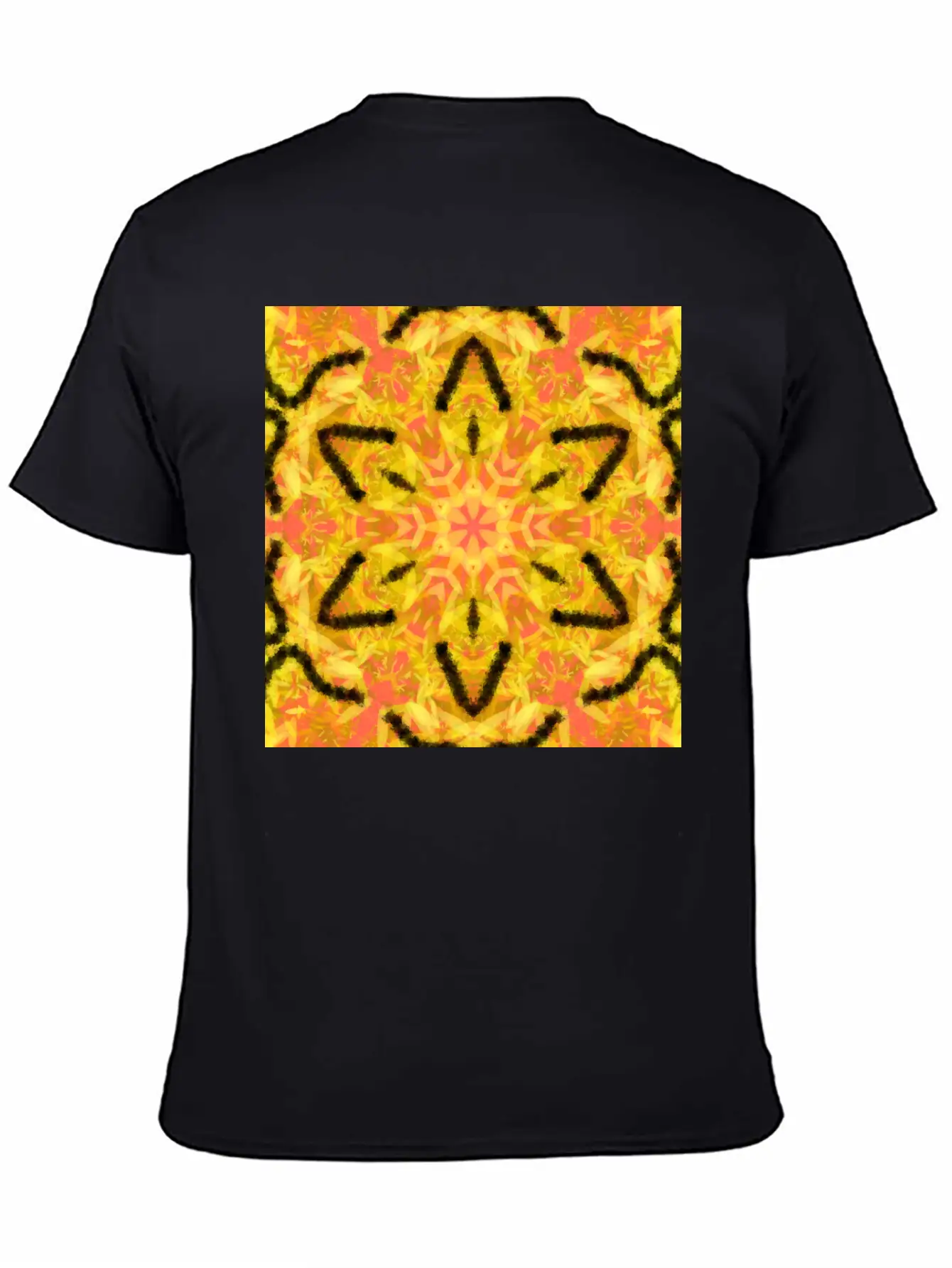 Fiery Star Flower Mandala Unisex Casual T-Shirt ¨C Clean Design For Daily Comfort