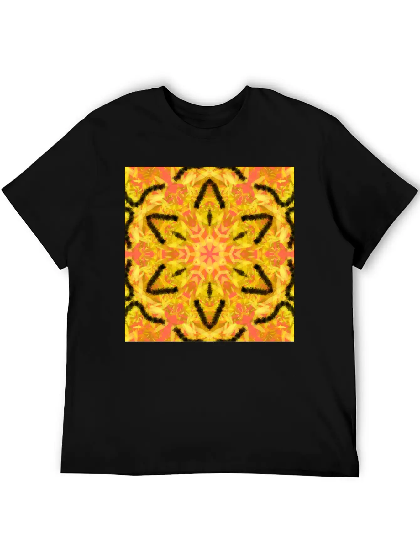 Fiery Star Flower Mandala Unisex Casual T-Shirt ¨C Clean Design For Daily Comfort
