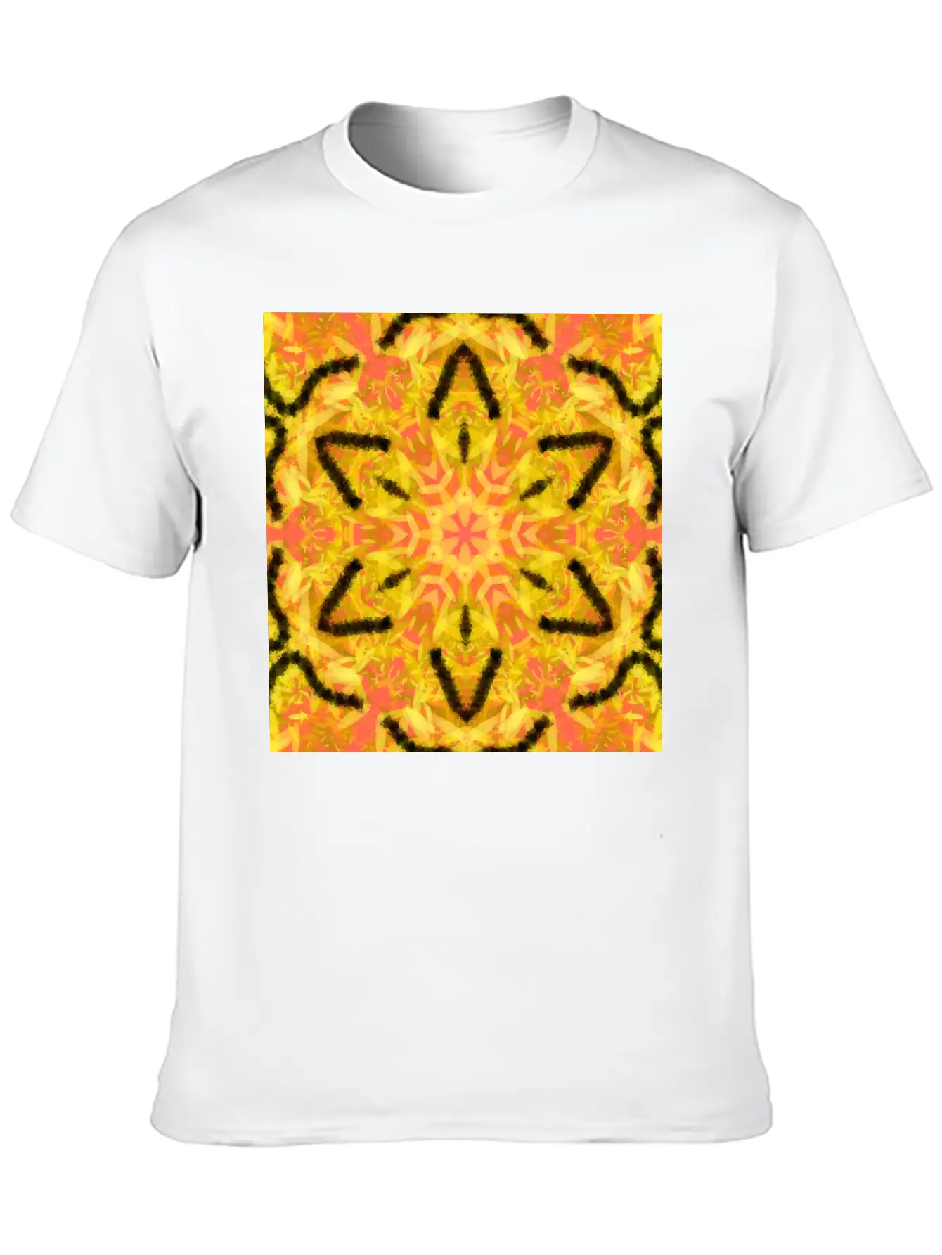 Fiery Star Flower Mandala Unisex Casual T-Shirt ¨C Clean Design For Daily Comfort