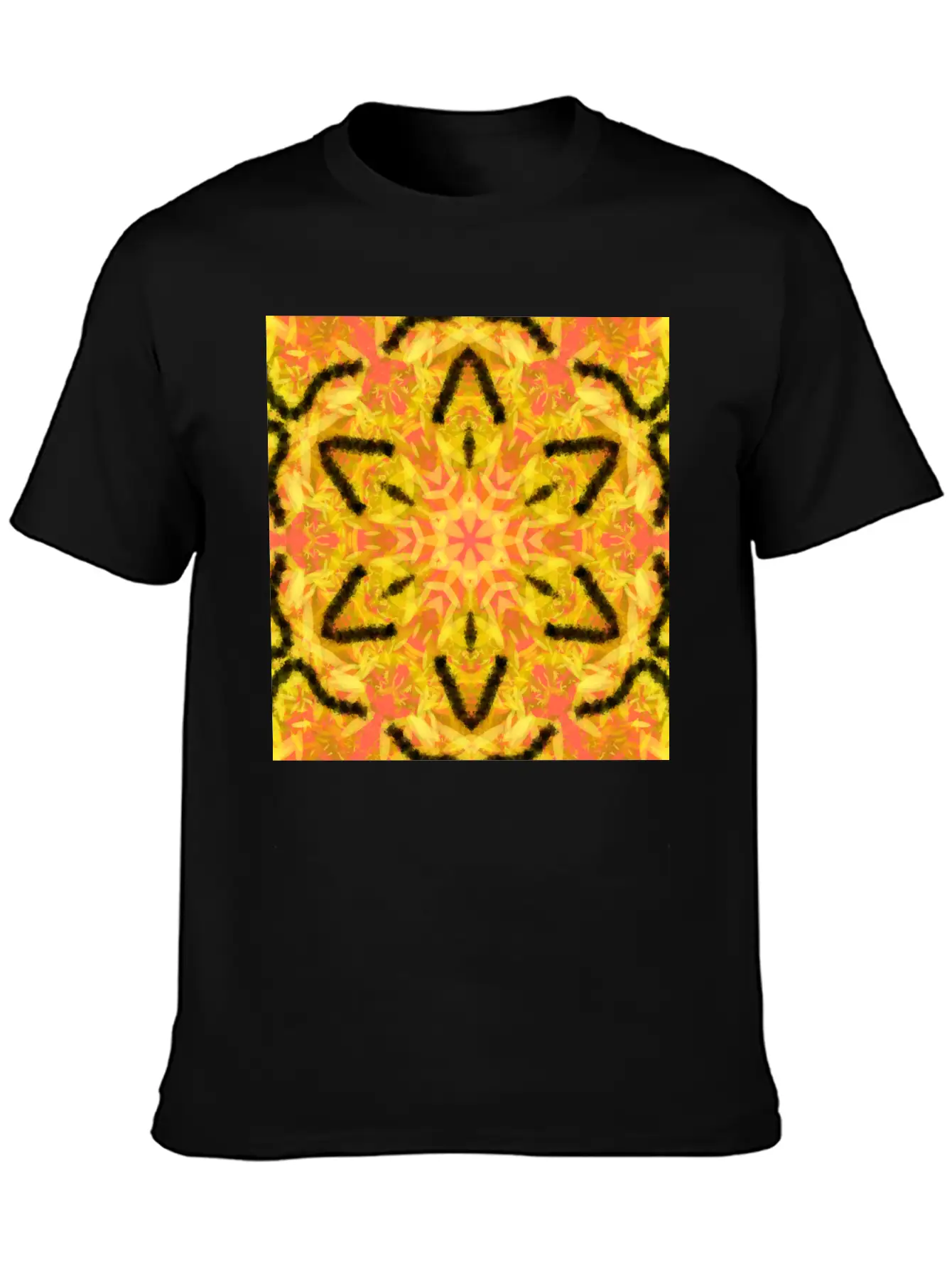 Fiery Star Flower Mandala Unisex Casual T-Shirt ¨C Clean Design For Daily Comfort
