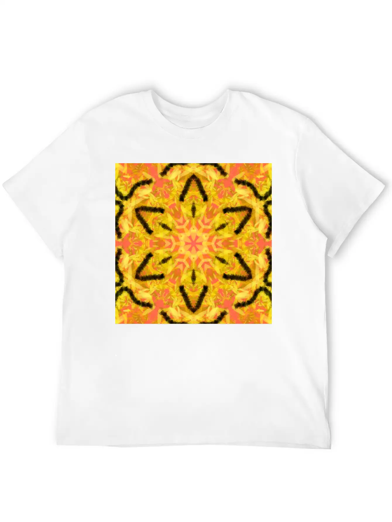 Fiery Star Flower Mandala Unisex Casual T-Shirt ¨C Clean Design For Daily Comfort