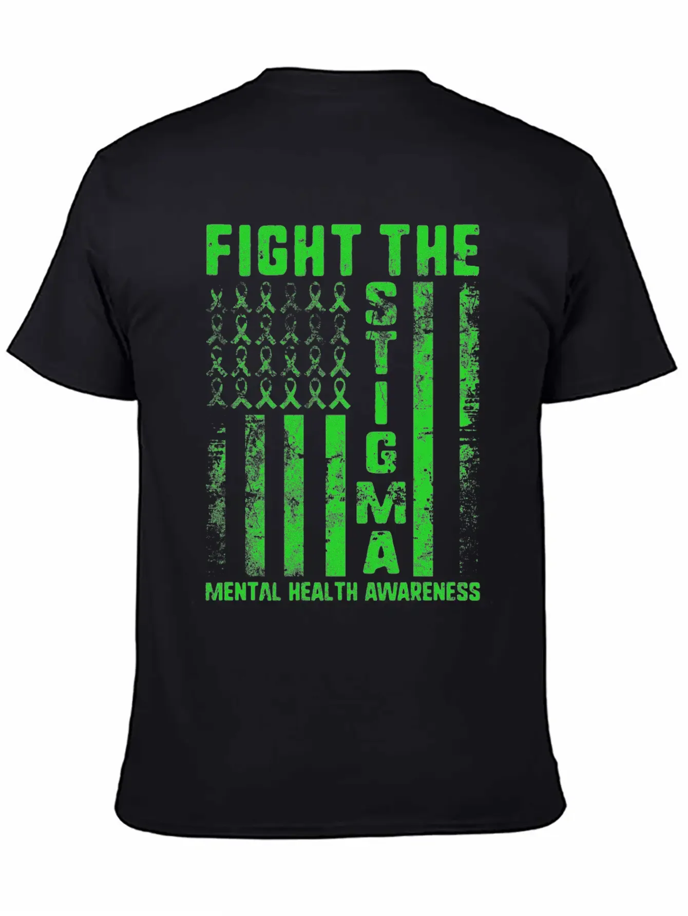 Fight The Stigma USA Flag Mental Health Disease Essential Cotton Tee For Daily Outfits ¨C Unisex Style