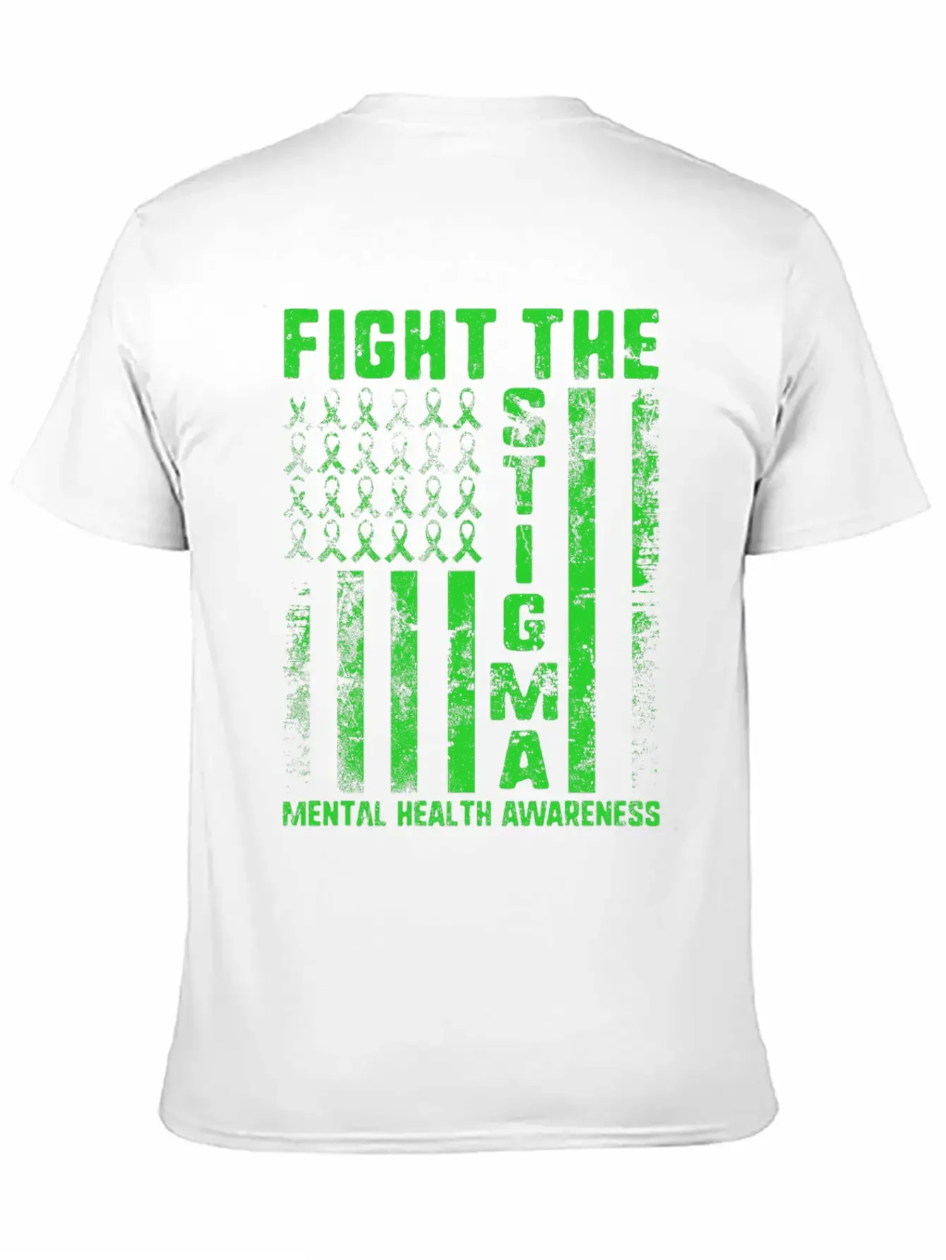 Fight The Stigma USA Flag Mental Health Disease Essential Cotton Tee For Daily Outfits ¨C Unisex Style