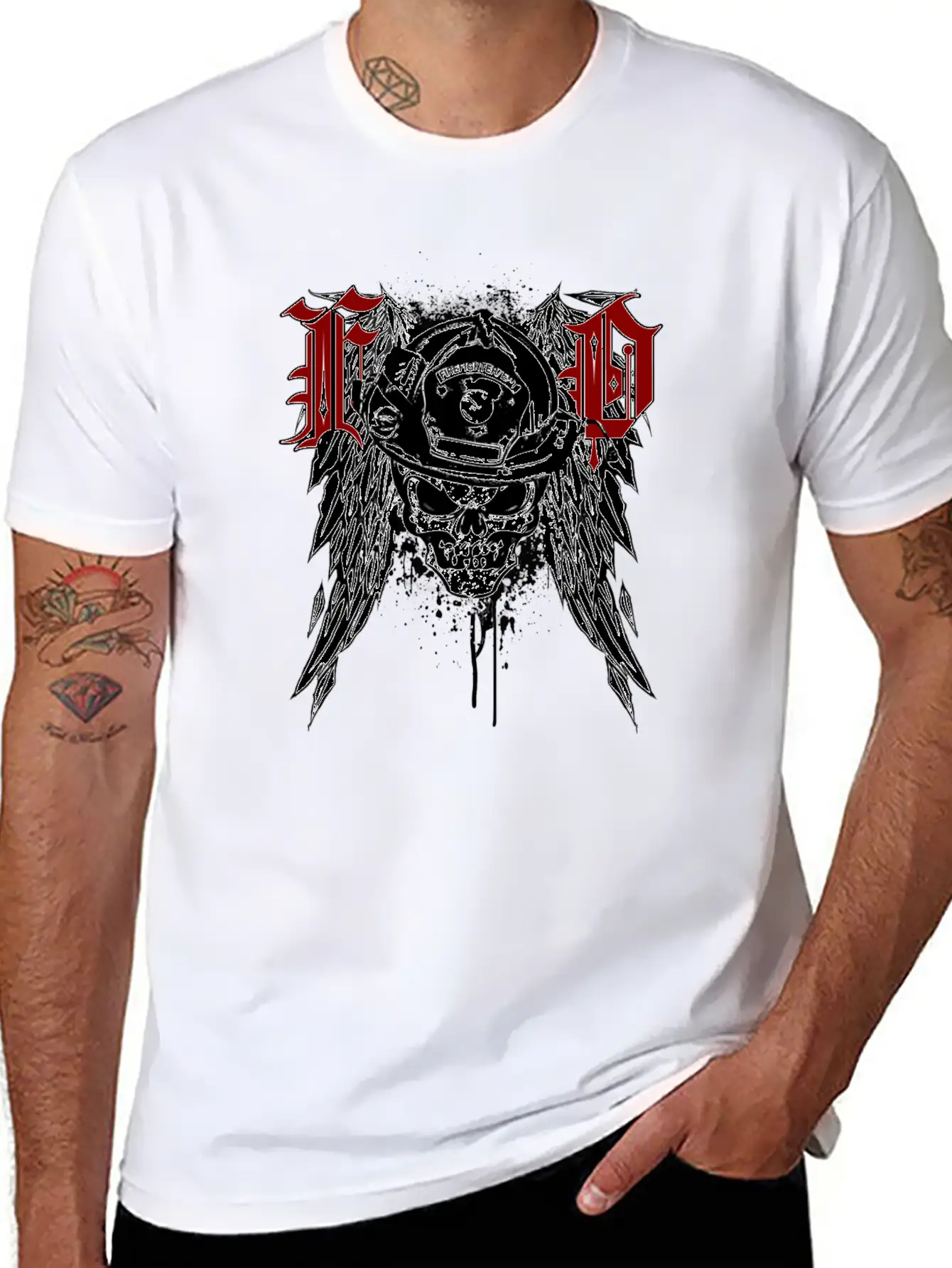 Fire Dept Skull Basic Graphic T-Shirt ¨C Daily Comfort In Soft Cotton