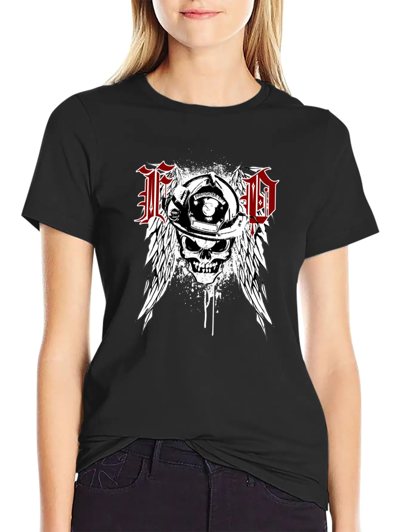 Fire Dept Skull Basic Graphic T-Shirt ¨C Daily Comfort In Soft Cotton