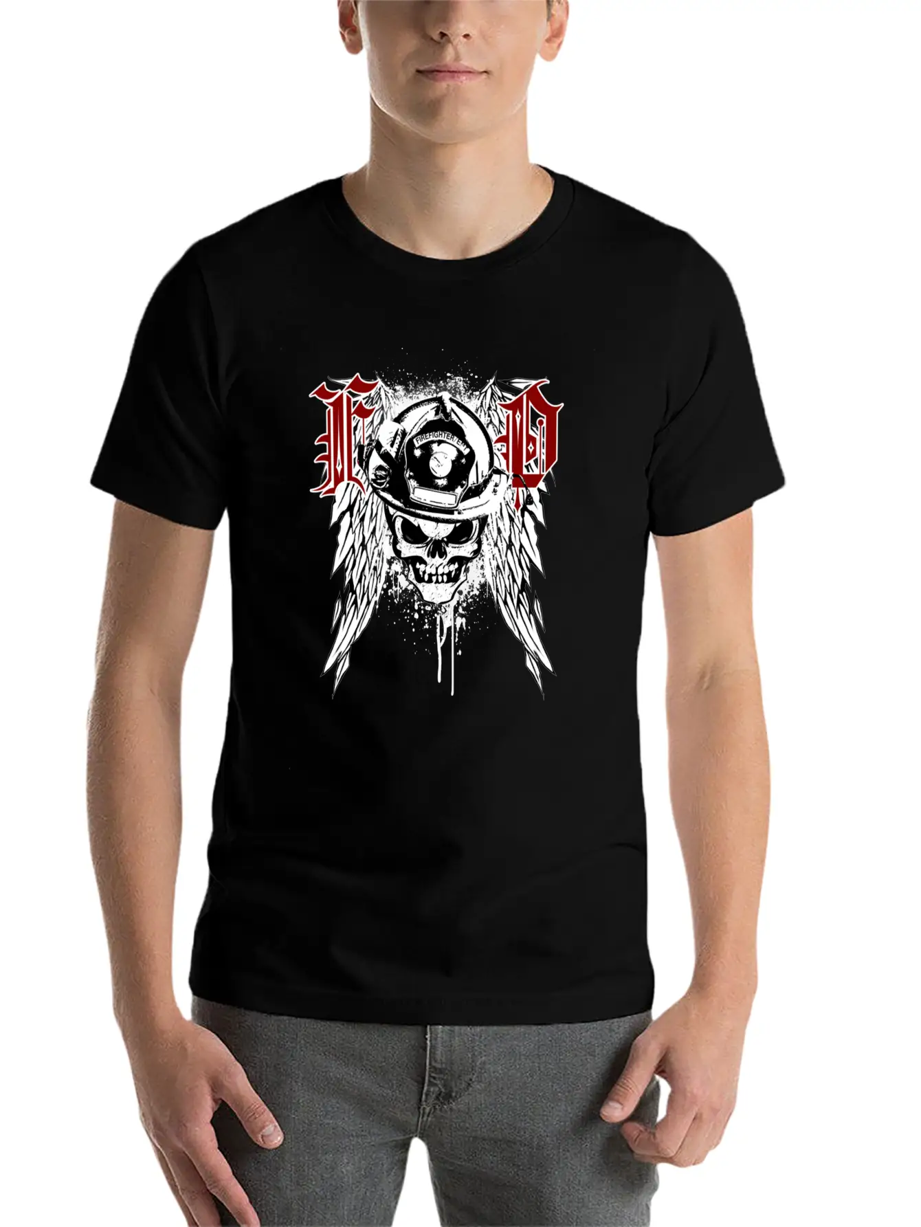Fire Dept Skull Basic Graphic T-Shirt ¨C Daily Comfort In Soft Cotton