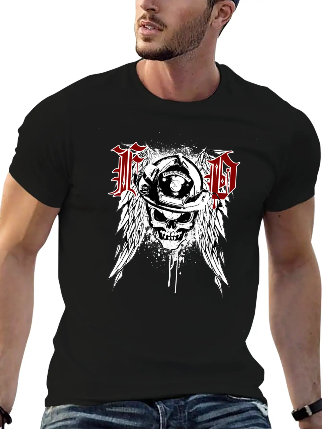 Fire Dept Skull Basic Graphic T-Shirt ¨C Daily Comfort In Soft Cotton