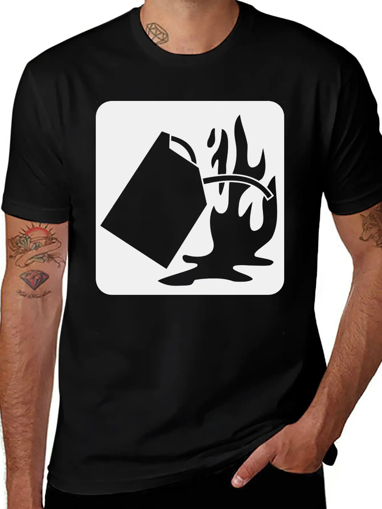 Fire Extinguisher Pictogram Class B Basic Graphic T-Shirt ¨C Daily Comfort In Soft Cotton