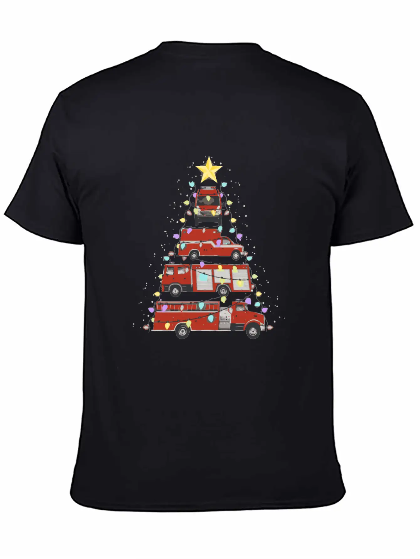 Firefighter Fire Truck Christmas Tree Santa Xmas L Soft Cotton Short Sleeve Tee ¨C Unisex Wardrobe Staple