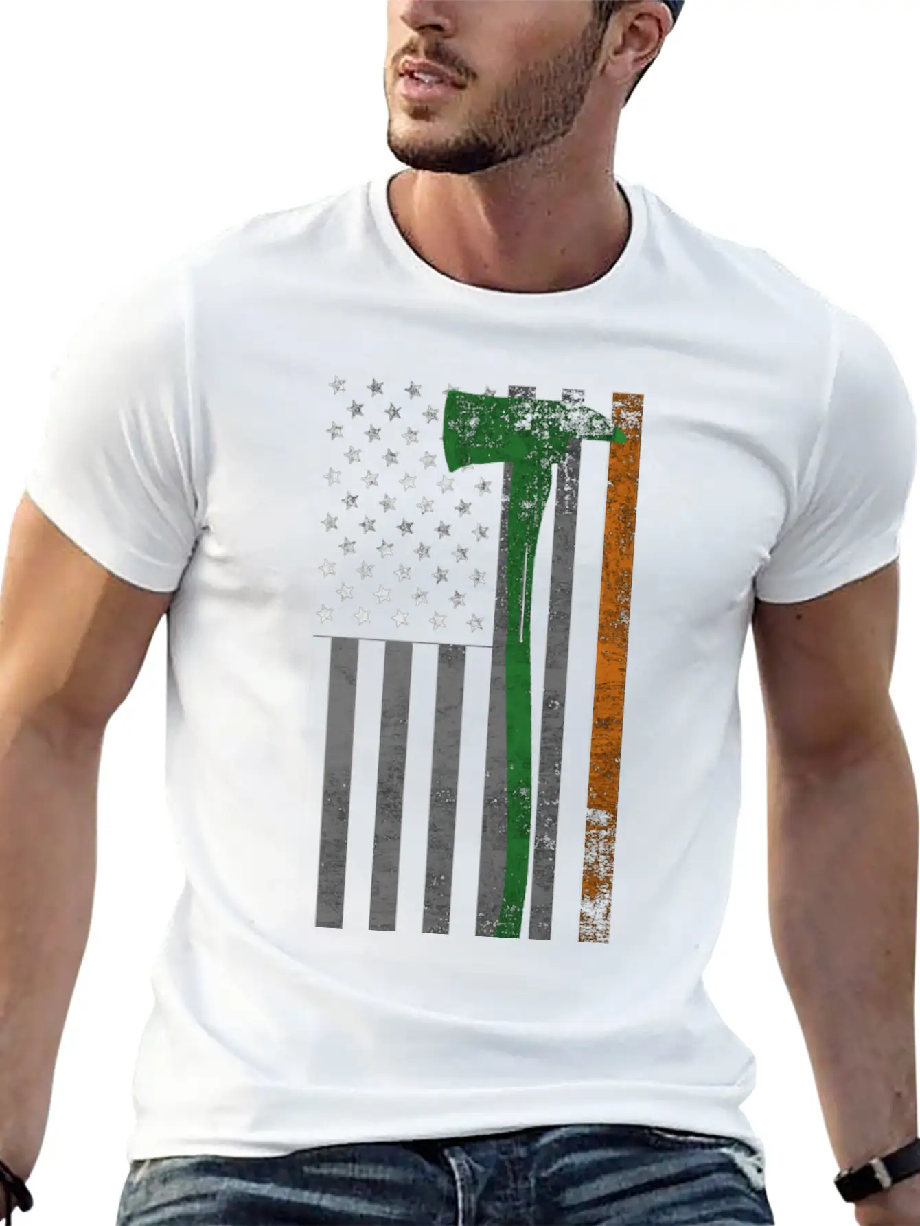 Firefighter Flag Basic Graphic T-Shirt ¨C Daily Comfort In Soft Cotton