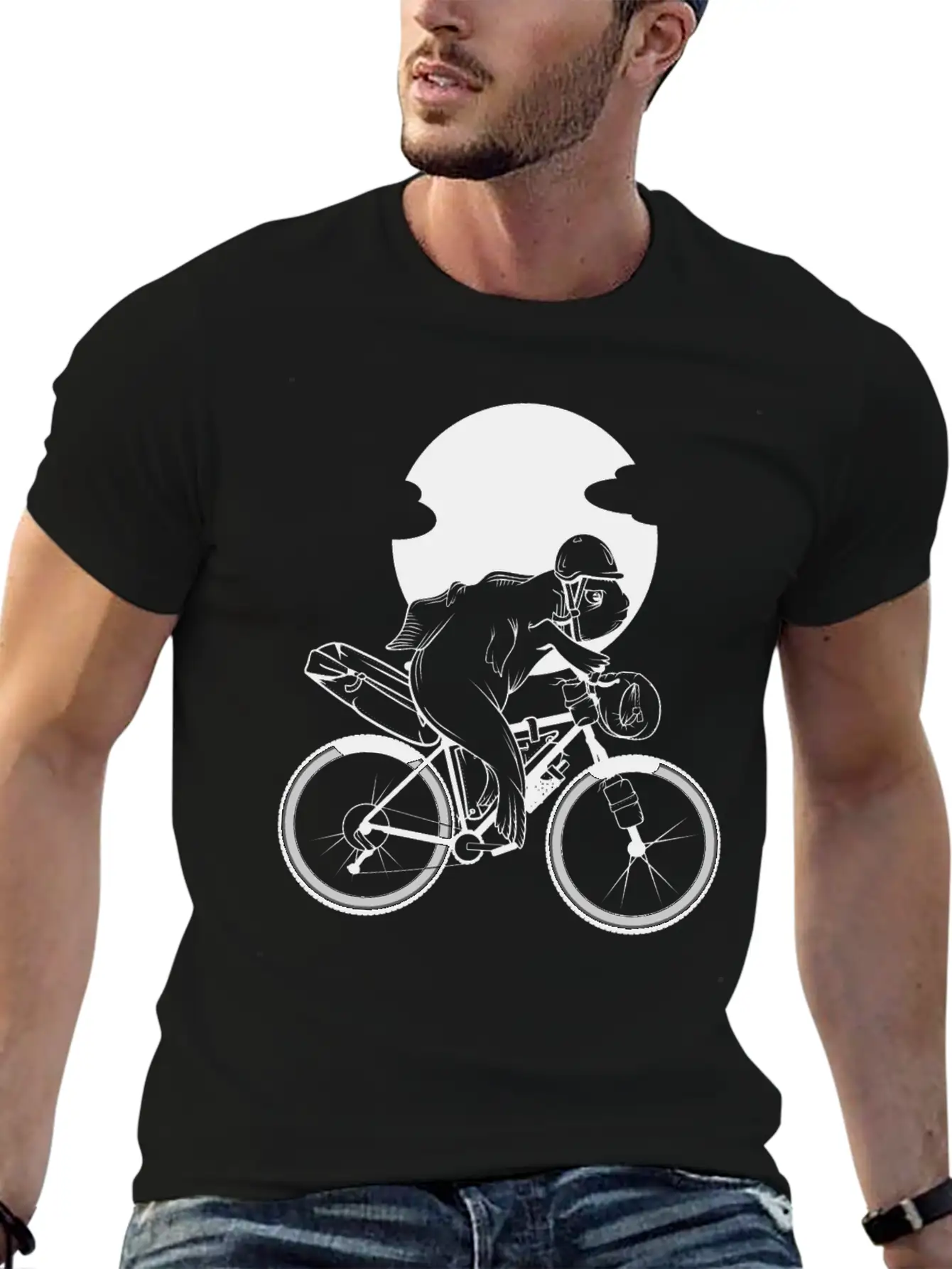 Fish Riding A Bikepacking Bike Soft Cotton Short Sleeve Tee ¨C Unisex Wardrobe Staple