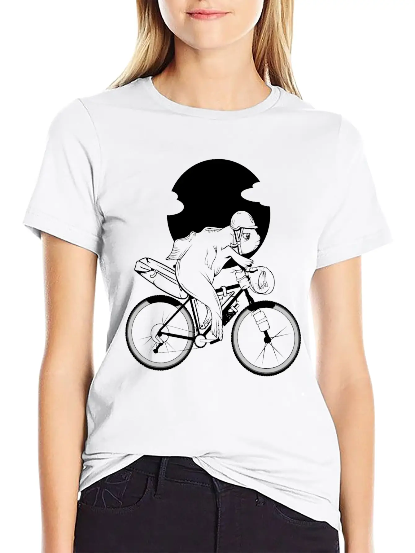 Fish Riding A Bikepacking Bike Soft Cotton Short Sleeve Tee ¨C Unisex Wardrobe Staple