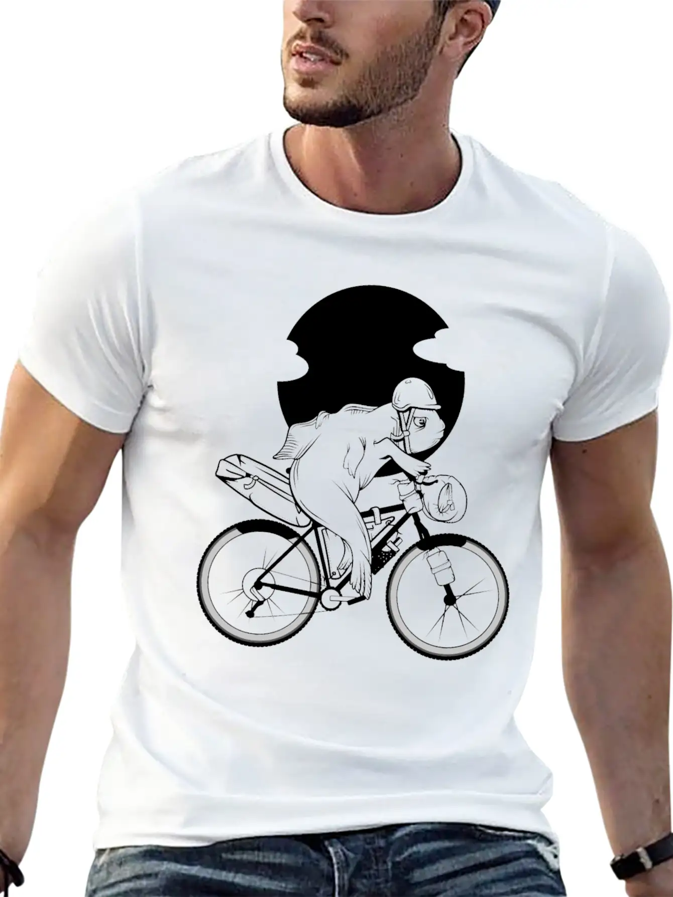 Fish Riding A Bikepacking Bike Soft Cotton Short Sleeve Tee ¨C Unisex Wardrobe Staple