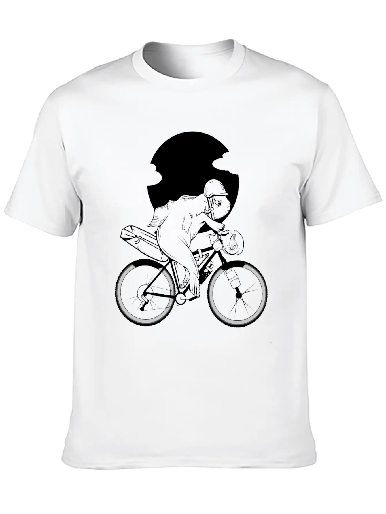 Fish Riding A Bikepacking Bike Soft Cotton Short Sleeve Tee ¨C Unisex Wardrobe Staple