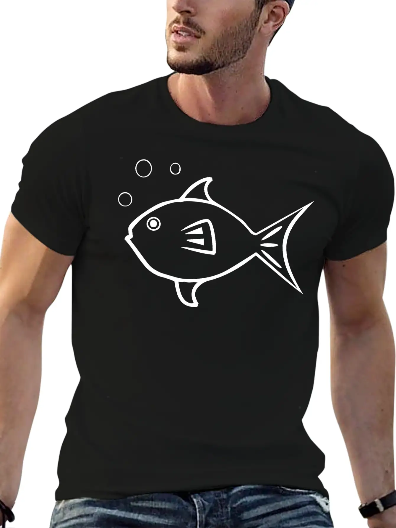 Fish With Air Bubbles Soft Cotton Short Sleeve Tee ¨C Unisex Wardrobe Staple