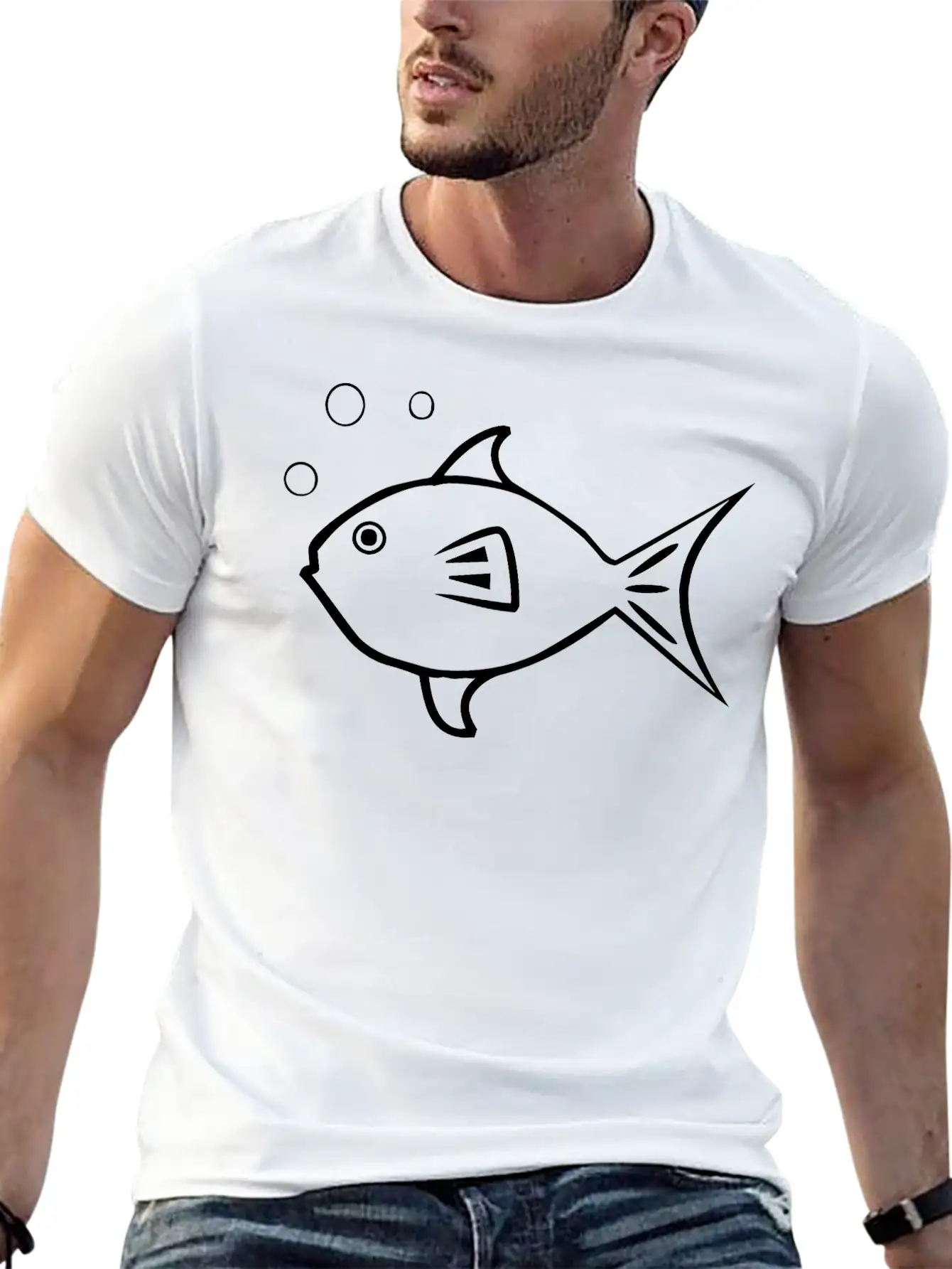 Fish With Air Bubbles Soft Cotton Short Sleeve Tee ¨C Unisex Wardrobe Staple