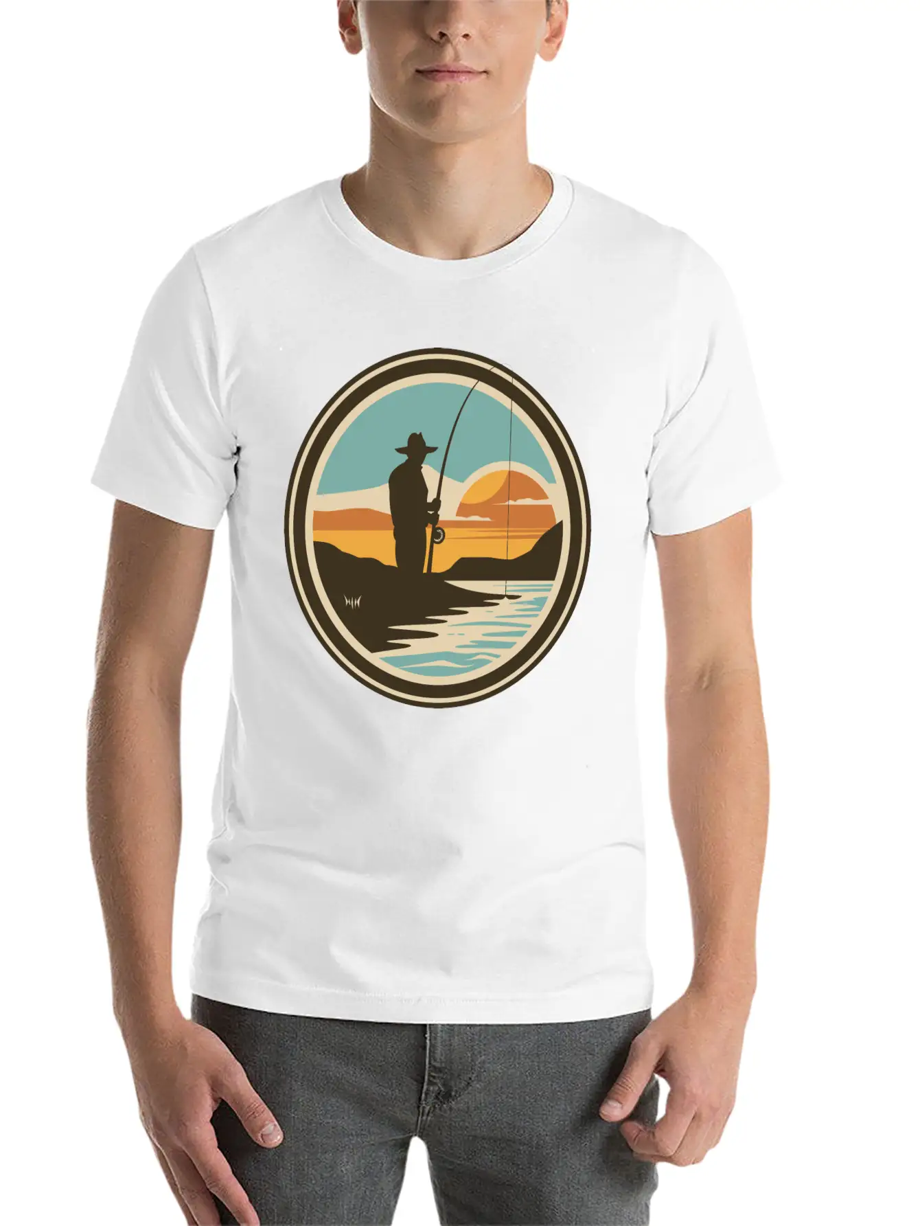 Fishing Artwork Basic Graphic T-Shirt ¨C Daily Comfort In Soft Cotton