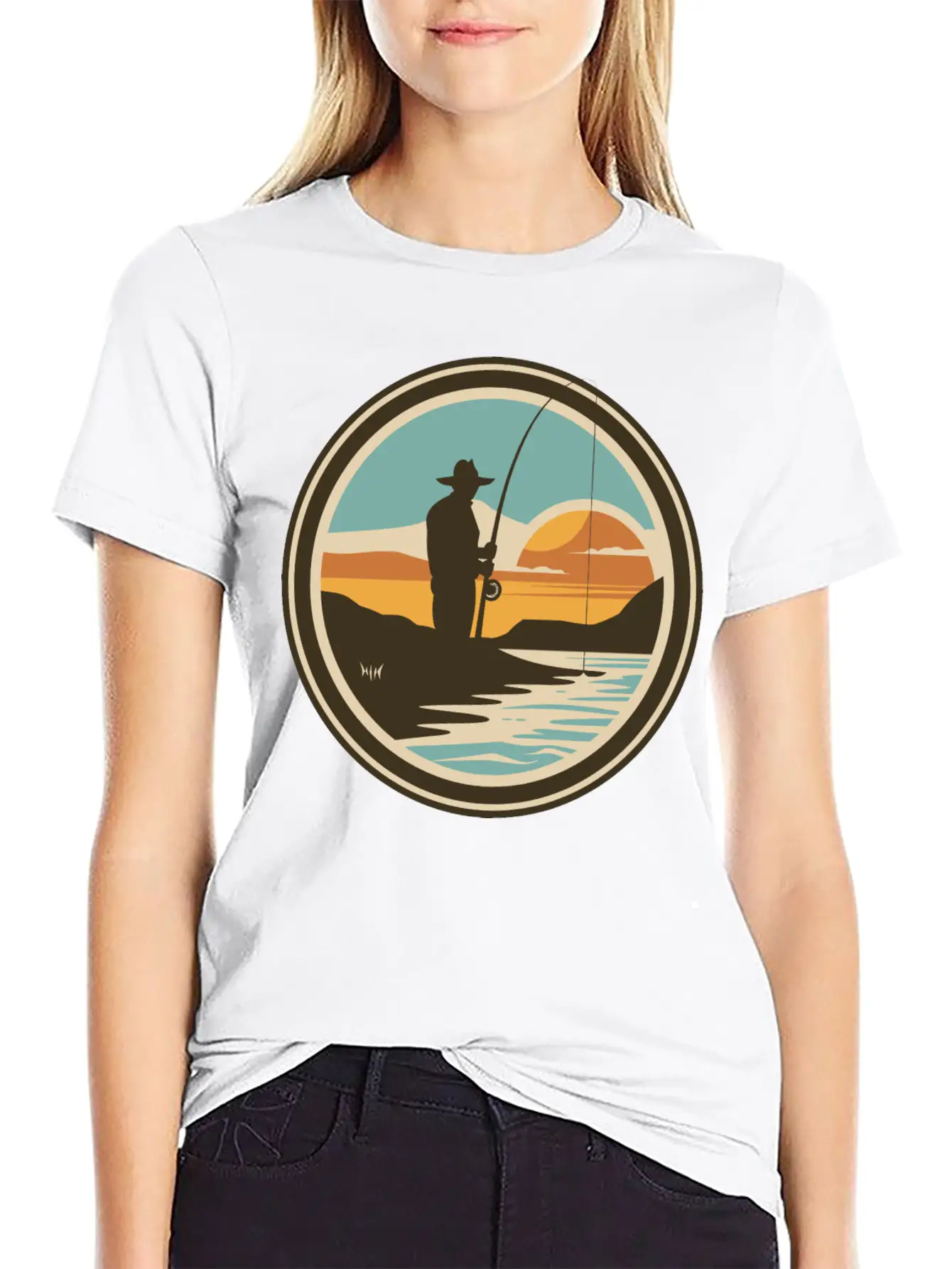 Fishing Artwork Basic Graphic T-Shirt ¨C Daily Comfort In Soft Cotton