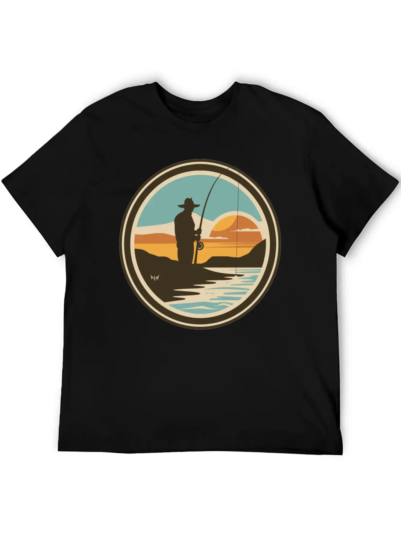 Fishing Artwork Basic Graphic T-Shirt ¨C Daily Comfort In Soft Cotton