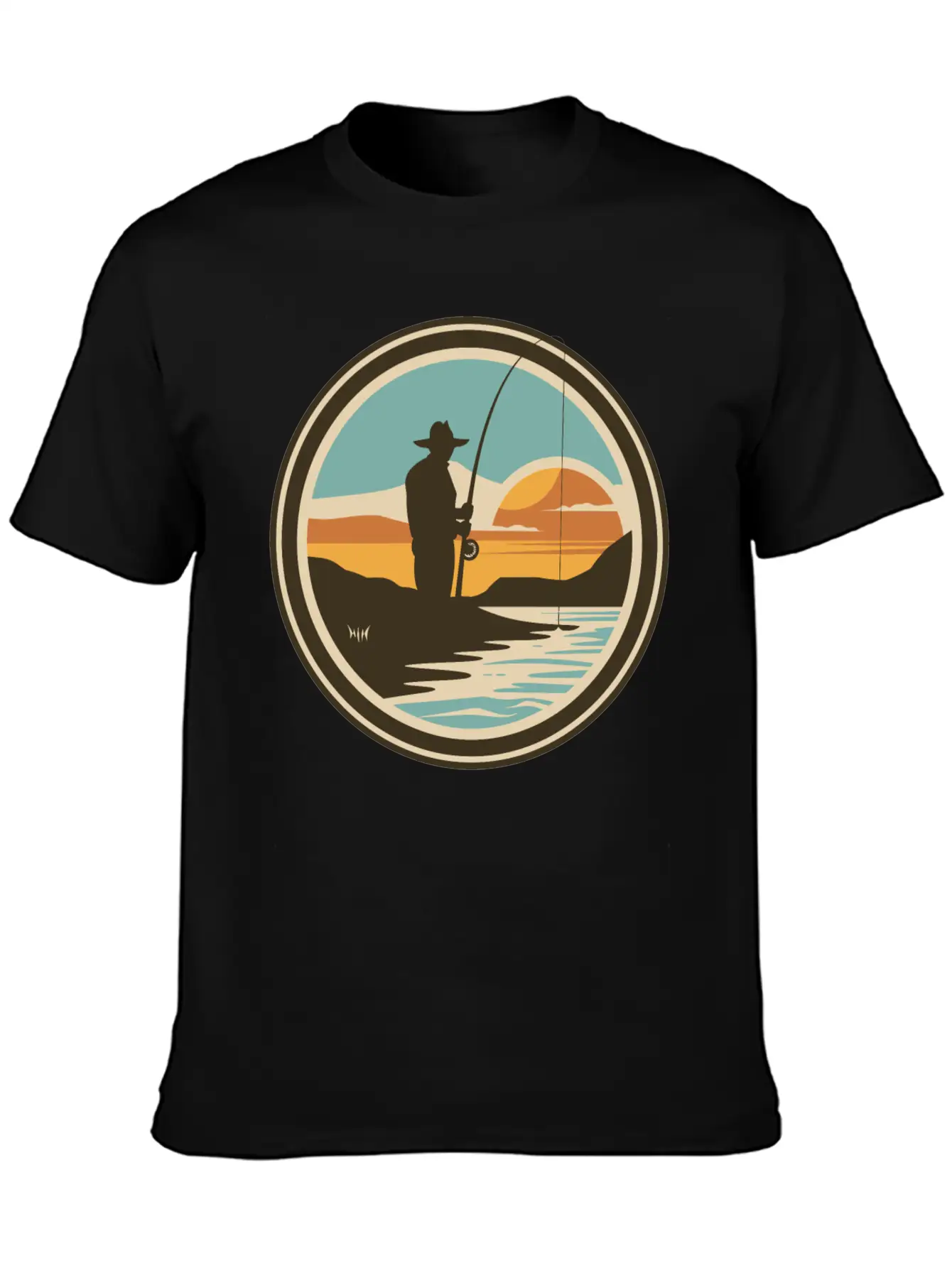 Fishing Artwork Basic Graphic T-Shirt ¨C Daily Comfort In Soft Cotton