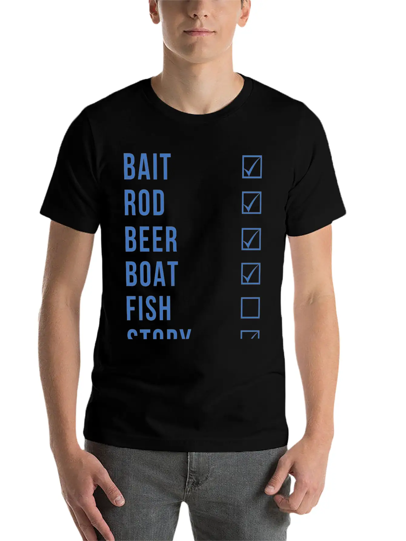 Fishing Checklist Basic Graphic T-Shirt ¨C Daily Comfort In Soft Cotton