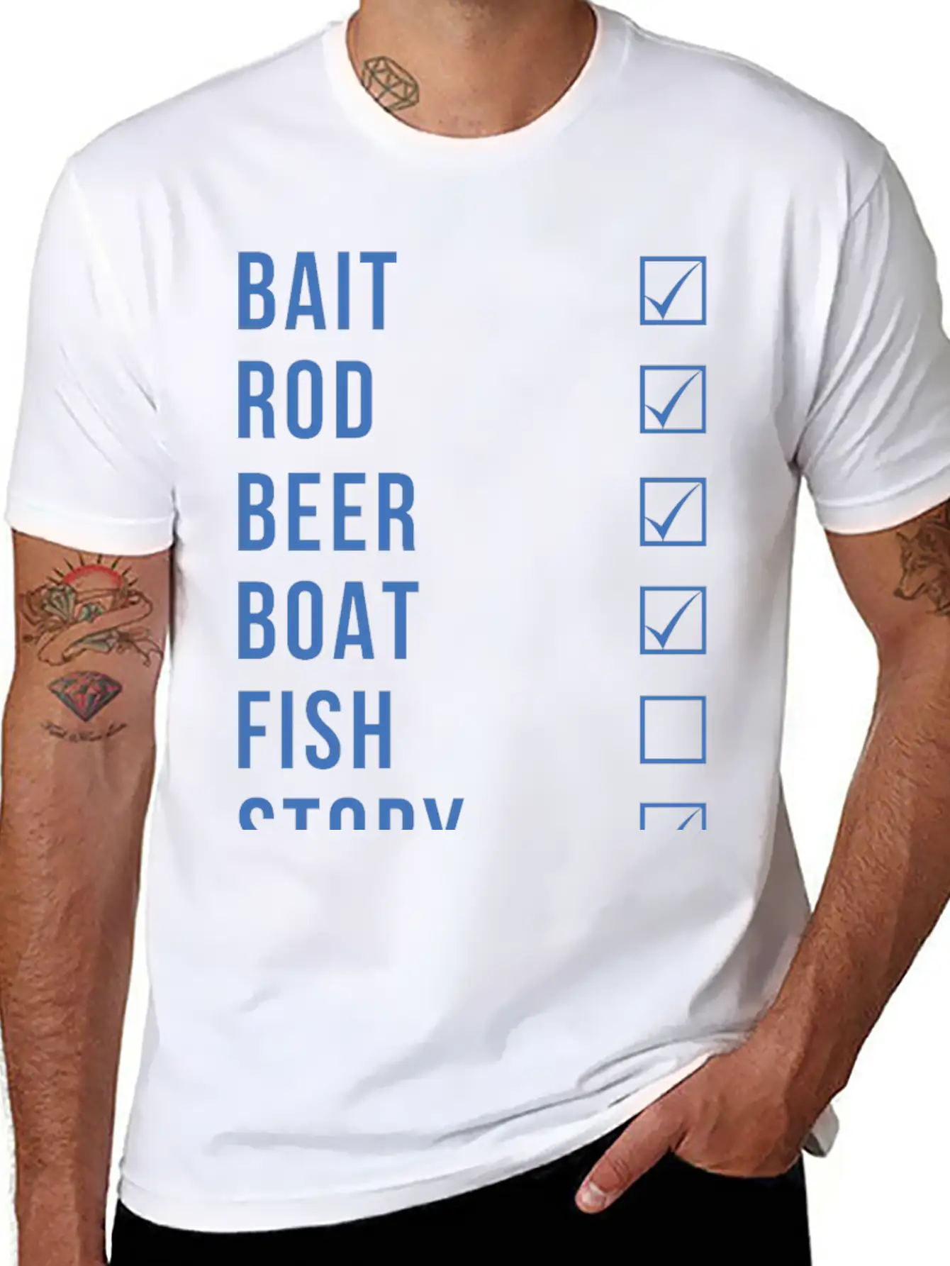 Fishing Checklist Basic Graphic T-Shirt ¨C Daily Comfort In Soft Cotton