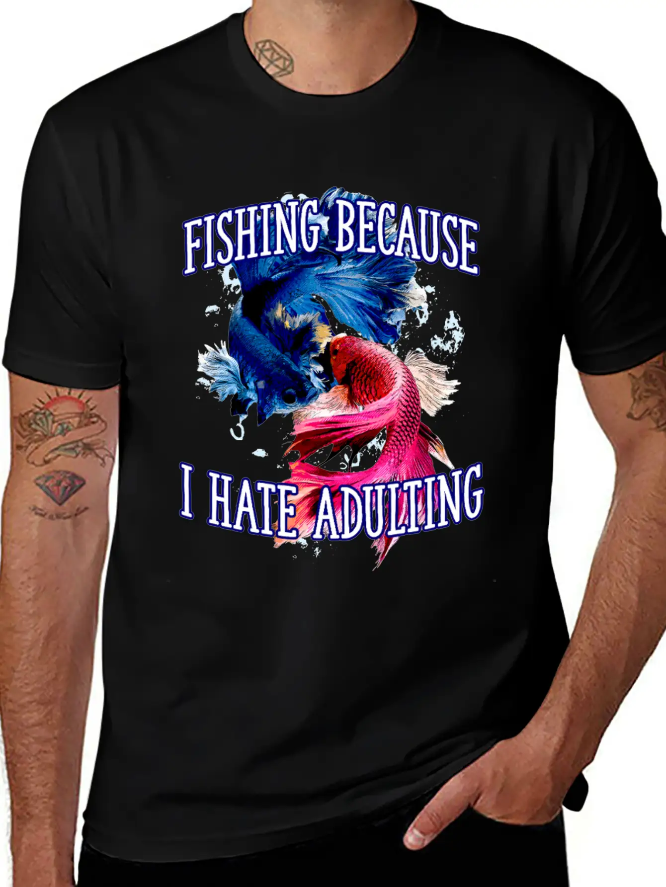Fishing Hate Adulting Lifestyle Hunting Habits Essential Cotton Tee For Daily Outfits ¨C Unisex Style