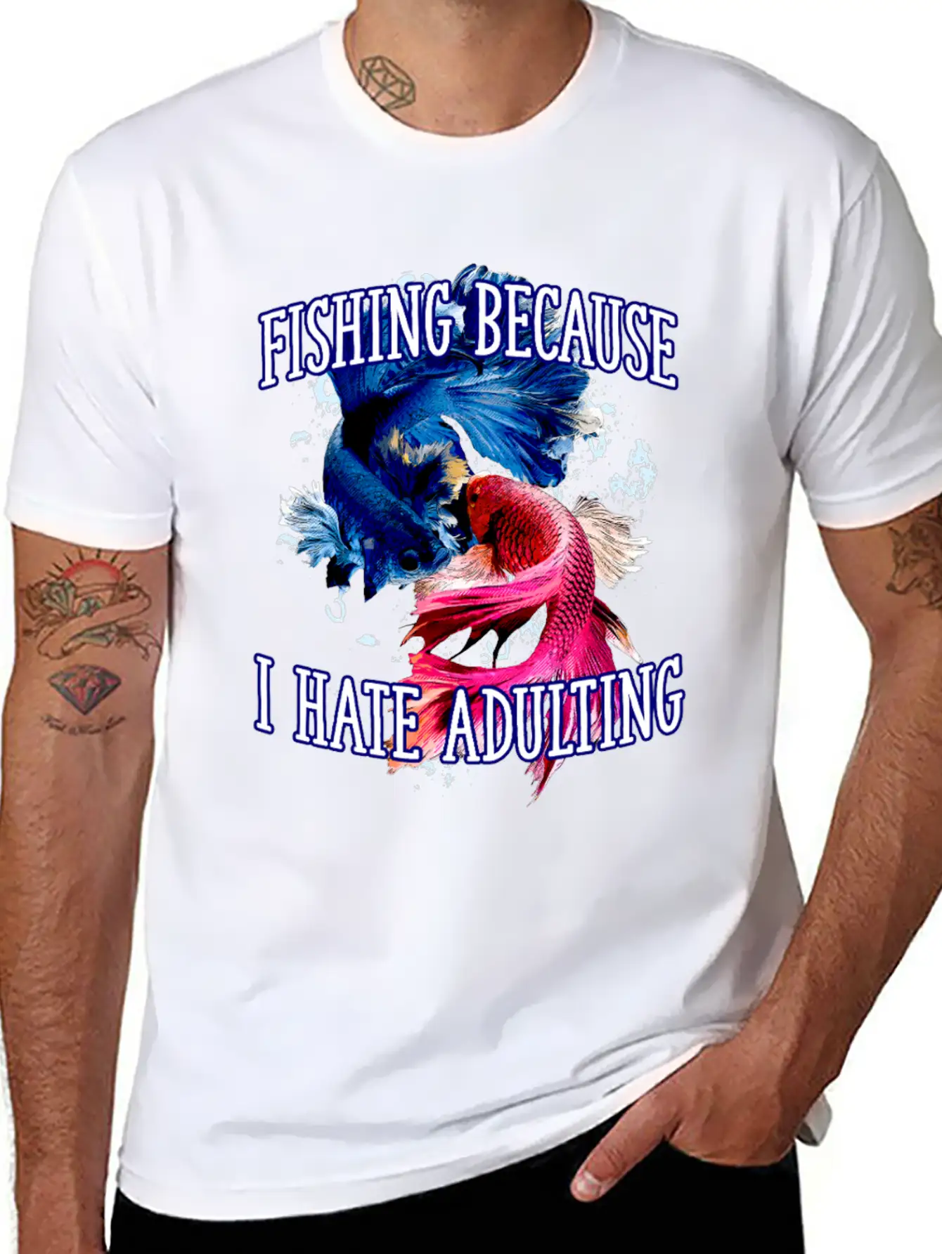 Fishing Hate Adulting Lifestyle Hunting Habits Essential Cotton Tee For Daily Outfits ¨C Unisex Style