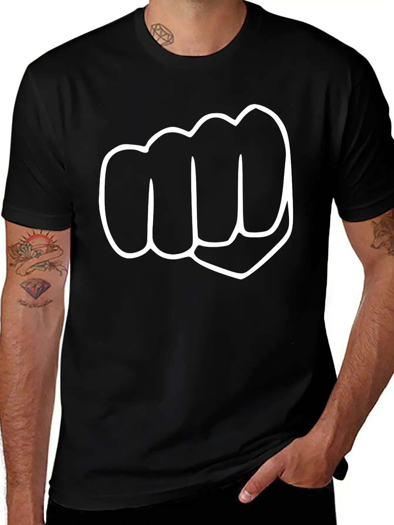 Fist Sketch Emojis Basic Graphic T-Shirt ¨C Daily Comfort In Soft Cotton
