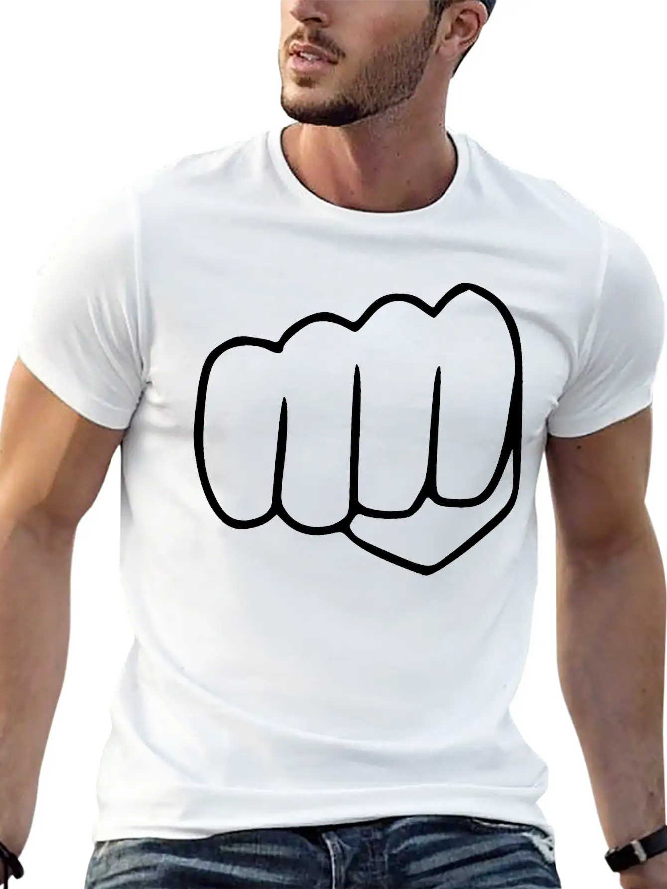 Fist Sketch Emojis Basic Graphic T-Shirt ¨C Daily Comfort In Soft Cotton