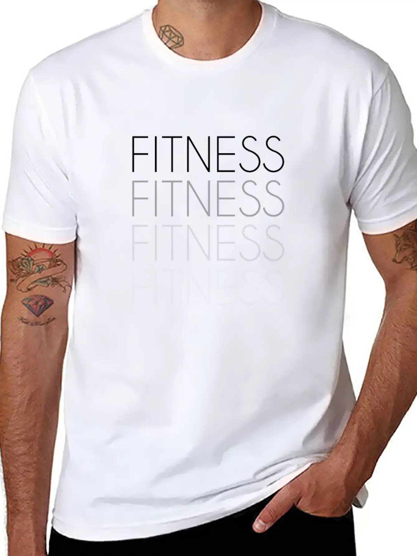 Fitness Lettering Basic Graphic T-Shirt ¨C Daily Comfort In Soft Cotton