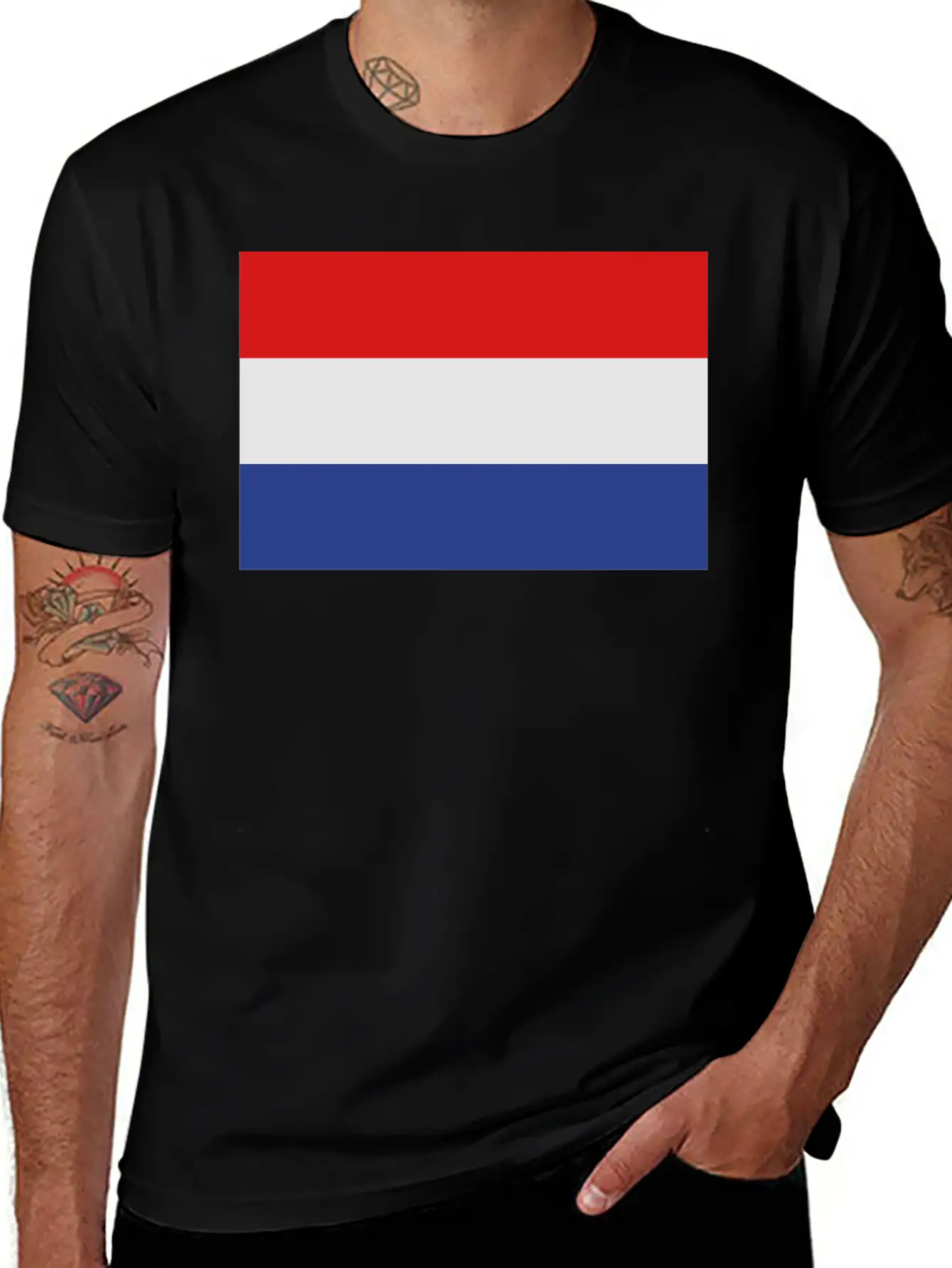 Flag Netherlands Essential Cotton Tee For Daily Outfits ¨C Unisex Style