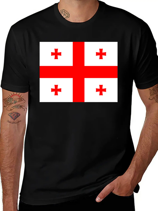 Flag Of Georgia (ge) Essential Cotton Tee For Daily Outfits ¨C Unisex Style