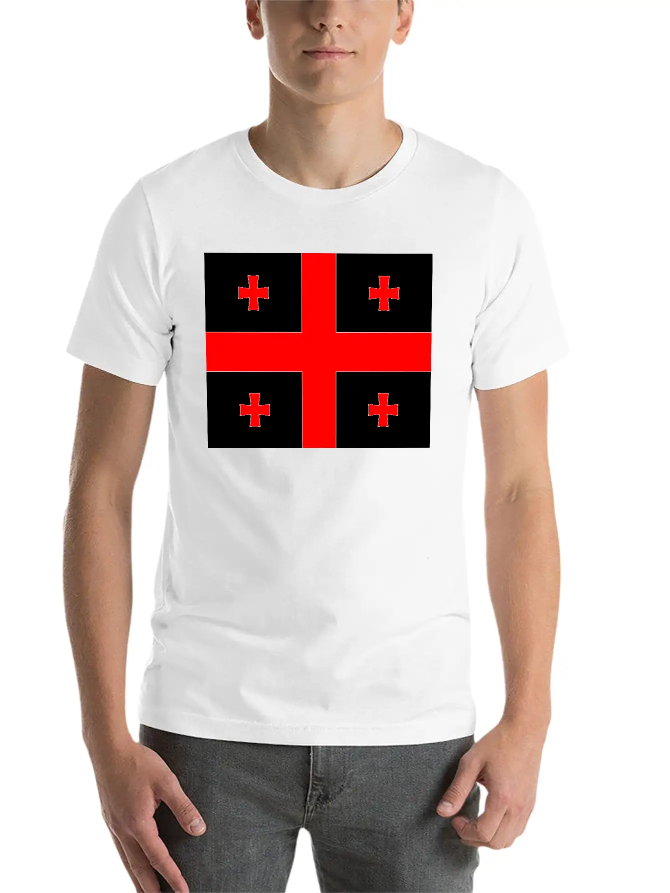 Flag Of Georgia (ge) Essential Cotton Tee For Daily Outfits ¨C Unisex Style