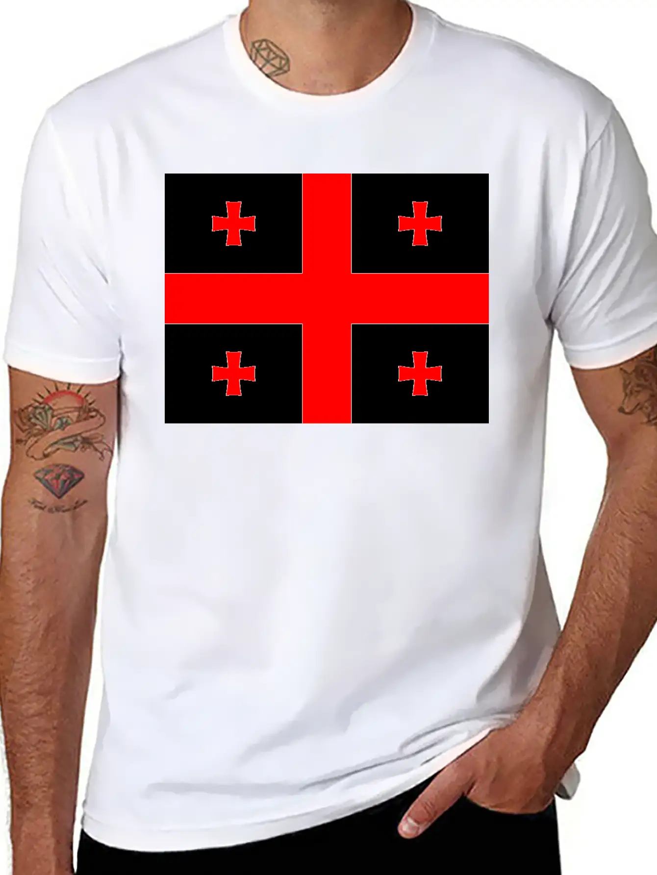 Flag Of Georgia (ge) Essential Cotton Tee For Daily Outfits ¨C Unisex Style