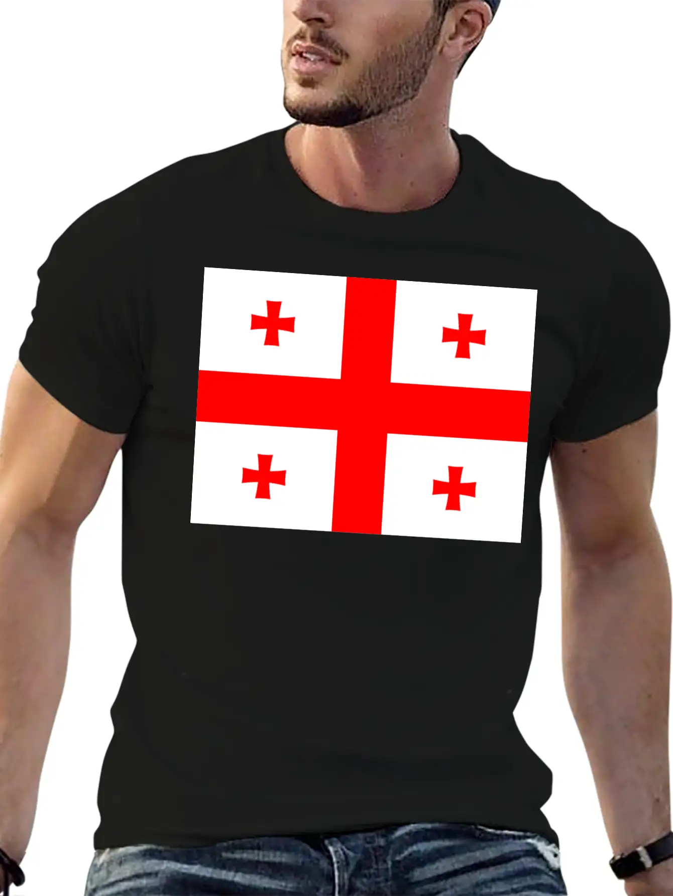 Flag Of Georgia (ge) Essential Cotton Tee For Daily Outfits ¨C Unisex Style