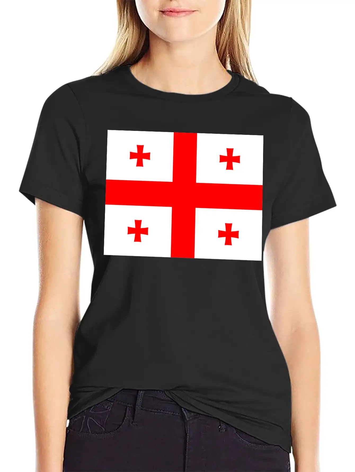 Flag Of Georgia (ge) Essential Cotton Tee For Daily Outfits ¨C Unisex Style