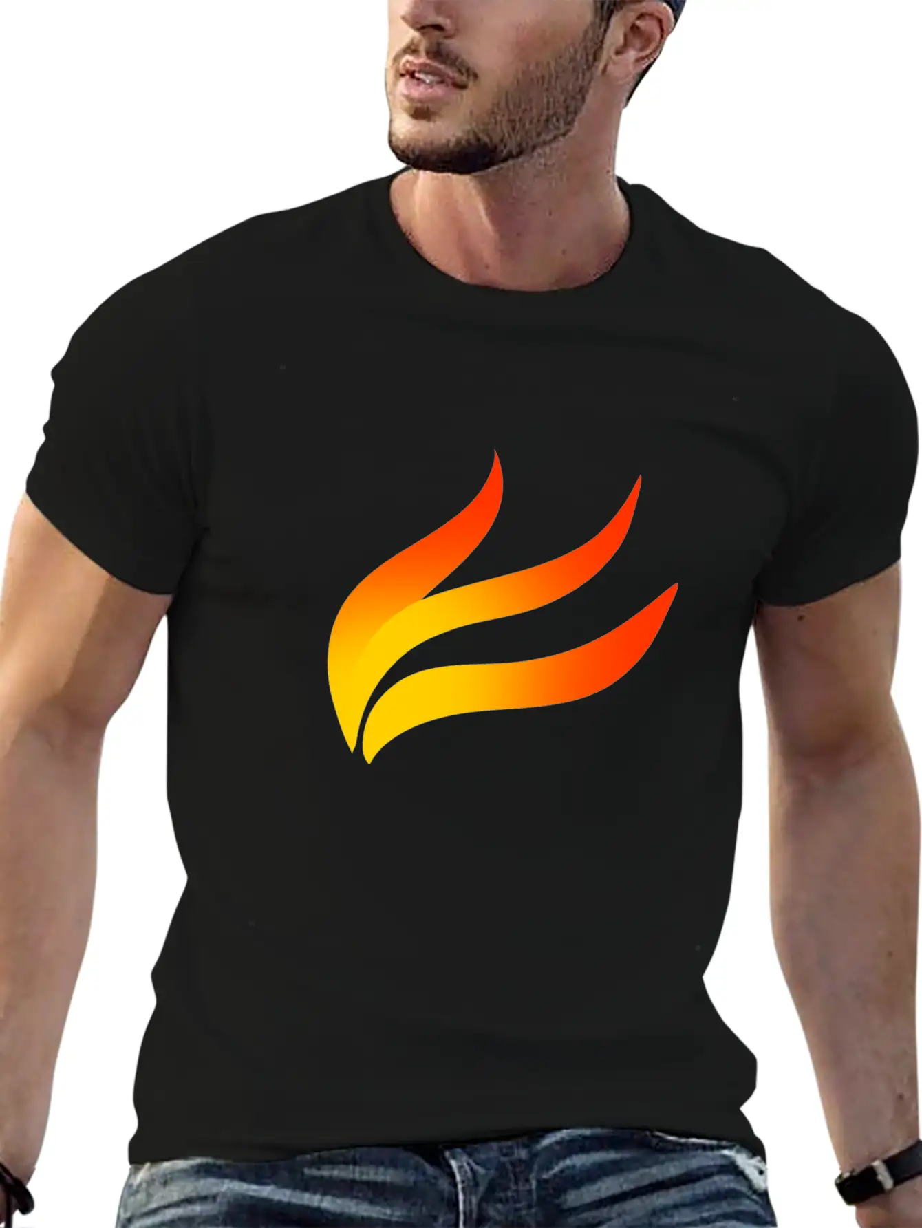 Flame Colour Basic Graphic T-Shirt ¨C Daily Comfort In Soft Cotton
