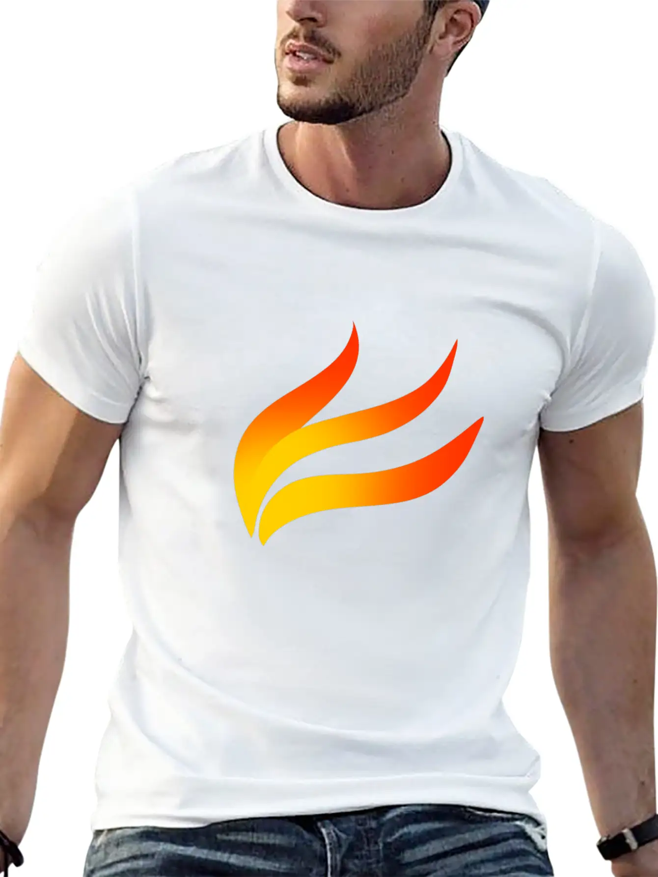 Flame Colour Basic Graphic T-Shirt ¨C Daily Comfort In Soft Cotton