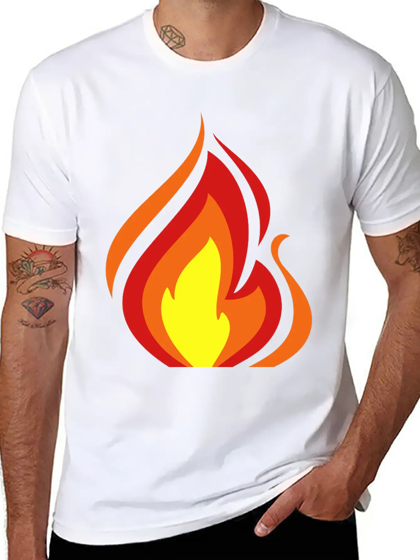 Flame Essential Cotton Tee For Daily Outfits ¨C Unisex Style